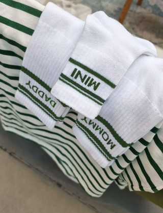 Striped MOMMY Socken green