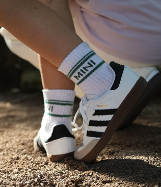 Striped green MINI Socken